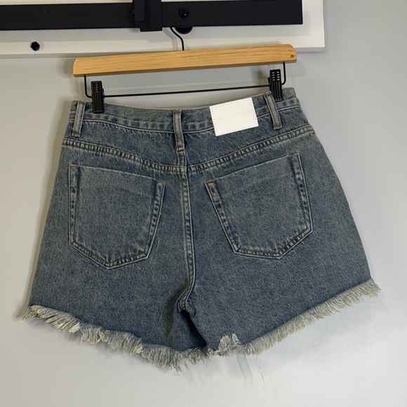 Glamorous Blue Distressed Jean Shorts - Picture 3 of 5